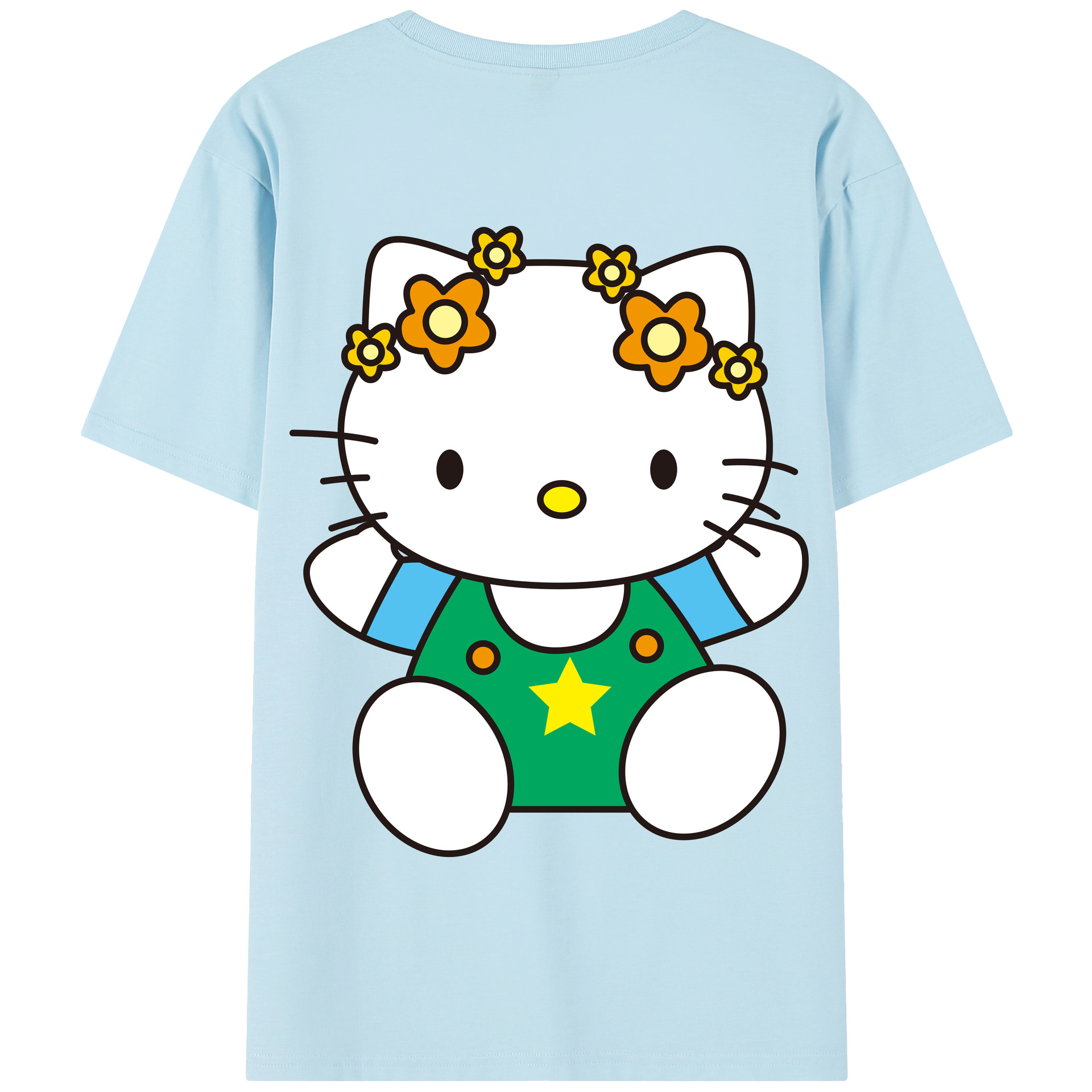 （画像用） Hello Kitty ハローキティ 綿100％半袖Tシャツ（背面プリント）
